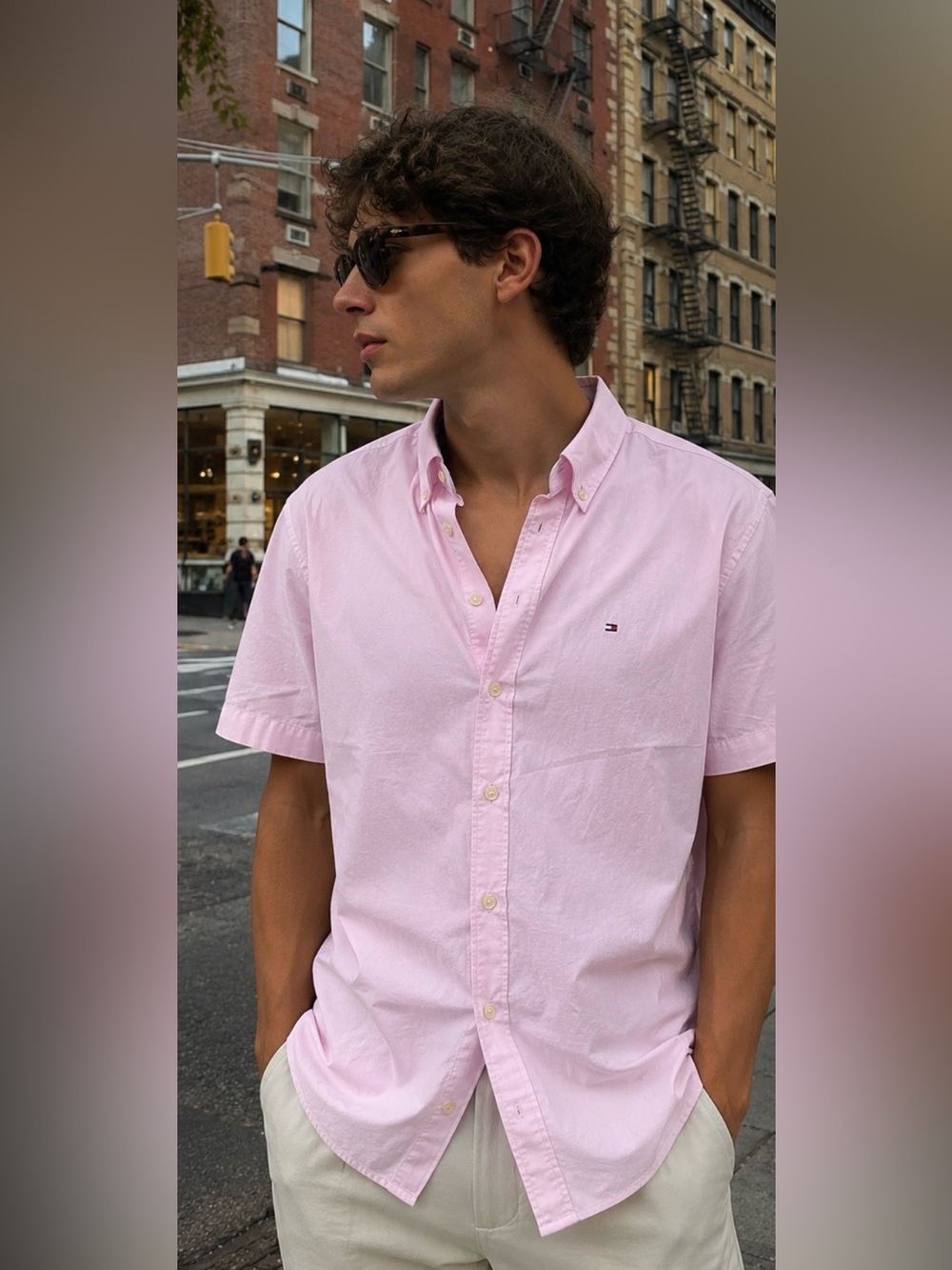 NWT Tommy Hilfiger Oxford Button-Down Shirt – Pink – Size Large